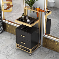 Table à outils mobile en bois moderne pour salon de beauté, chariot pour pédicure, manucure, atelier, chariot à 4 roues pour cliniques et esthéticiennes