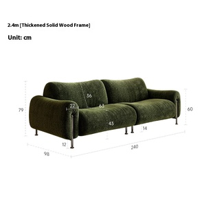 Juego de sofá de tela verde aguacate de mediados de siglo, exquisito, Retro, adecuado para sala de estar, apartamento pequeño, colocación de apartamento grande - Product Image 6