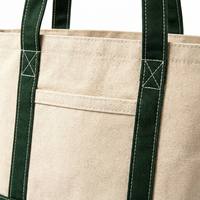 Sac fourre-tout en toile verte personnalisé avec logo, poignée renforcée robuste, idéal pour les courses, les cadeaux, la promotion, sac de shopping en coton brodé