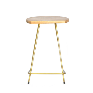 Customizable Size Modern Restaurant Furniture Gold Industrial Metal Wood Bar <b>Stool</b> <b>for</b> <b>Bedroom</b> or Hotel Use - Product Image 3