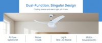 Ventilateur de plafond intelligent et moderne de 52 pouces avec télécommande, économe en énergie, grand ventilateur de plafond pour la maison et l'hôtel