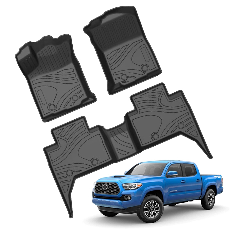 Коврик для автомобиля с двумя кабинами на заказ, всесезонный напольный коврик из ТПЭ, TPO, полноразмерная отделка, подходит для Tacoma, водонепроницаемый напольный коврик