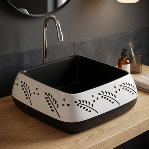 Lavabo con patrón de mármol de diseño moderno, lavabo de cerámica Rectangular para baño, encimera de mesa de Hospital - Product Image 5