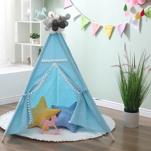 Vendita calda bambini pieghevole Canvas Playhouse bambini Indoor e Outdoor Play tenda giocattolo Teepee in vendita - Product Image 6