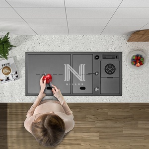 อ่าง TD10548ขนาดใหญ่ที่ซ่อนอยู่-41 "เหล็กนาโน304สีดำการออกแบบน้ำตกสำหรับห้องครัว/วิลล่าสุดหรู - Product Image 2