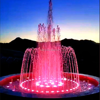 Fontaine musicale à LED RGB, fontaine flottante dansante en acier inoxydable pour extérieur