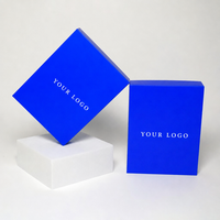 Boîte d'emballage rigide de luxe - Boîte cadeau bleue personnalisée avec insert en mousse EVA pour produits haut de gamme