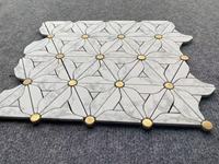 Jet d'eau fleur marbre mosaïque laiton incrustation carrelage mosaïque pour cuisine dosseret et salle de bain carrelage mural