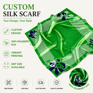 Écharpe carrée en satin de soie imprimée numériquement sur mesure, toutes tailles, écharpe de luxe pour le cou, accessoire pour cheveux, décoration de sac, OEM - Product Image 1
