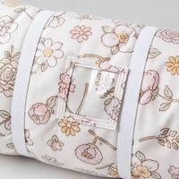 Tapis de sieste portable pour petites filles en polyester à imprimé floral, doux et confortable, avec oreiller amovible, design enroulable, pour la garderie et l'extérieur