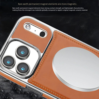 Étui de téléphone en cuir PU magnétique électroplaqué Denior, compatible avec la charge sans fil, pour les séries Apple 18/17/16/15/14/13/12