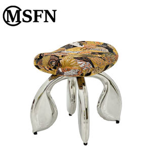 MSFN оригинальный дизайн сотня птиц из нержавеющей стали основание табурет Полированная зеркальная отделка для достойных Instagram гостиных в отеле - Product Image 4