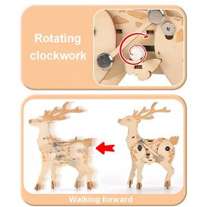 Puzzle 3D en bois DIY pour enfants, modèle animal 6 styles de puzzle artisanal en bois, ensemble de construction, <span class=keywords><strong>jouet</strong></span> éducatif - Product Image 6