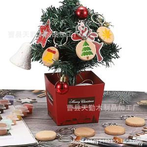Porte-clés en bois, rond, publicitaire, gravure DIY, petit cadeau, décoration de sac, pendentif pour clés, bois massif. - Product Image 2
