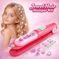 Kit de fabrication de perles DIY et de tampons à strass pour cheveux pour filles, outil de coiffure Kpop avec strass, cadeau d'anniversaire pour jeu d'imitation