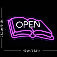 Libro de neón LED con control remoto para decoración del hogar, iluminación de escritura de música publicitaria, funciona con pilas para sala de estar, tiendas de bodas