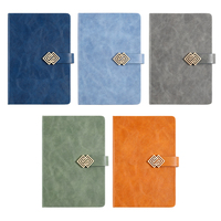 Libreta de Negocios Personalizada con Logotipo en Relieve, Tela de PU, Cierre Magnético Metálico Geométrico Chino, A5, Regalo Corporativo, Diario, 100 Hojas, 5