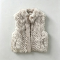 Gilet en fourrure de renard véritable pour femmes Tyan, gilet en fourrure de renard naturelle de luxe, sans manches, veste en fourrure pour femmes, gilet en fourrure de renard véritable chaud pour l'hiver