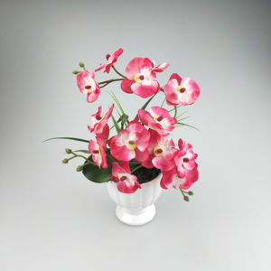 Wangzu <span class=keywords><strong>2022</strong></span> Nuevo Diseño de Arreglo Floral Artificial de Orquídeas con Césped Artificial, Maceta de Cerámica Nórdica, Decoración Moderna para Interiores del Hogar - Product Image 1