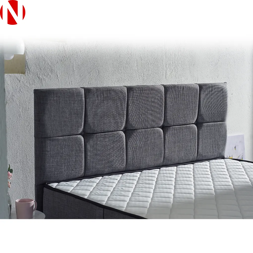 Headboard Notte Bed Modern Special Padded Square Frames Cotton Grey Fabric for Room Furniture made in Turkey, wholesale,