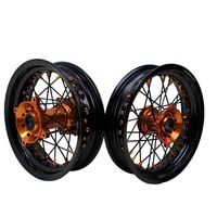 Jeu de roues à rayons de motocross 19"/16" avec jantes en aluminium anodisé CNC pour KTM SX85/FC85 2021-2024, kit de course pour moto tout-terrain électrique