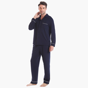 Bamboo Men's Sleepwear 100% Cotton Pajama Sets Breathable Full Season <b>Pyjama</b> Mens Homewear Casual Bamboo Pajamas <b>For</b> Men - Product Image 5