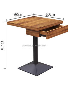 Meubles commerciaux, table de salle à manger en bois et marbre, table de cuisine en métal et bois, table de restaurant avec chaise - Product Image 6
