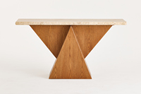 Table console orientale en chêne de style moderne, adaptée à la décoration de salon dans les villas de cuisine de style campagnard