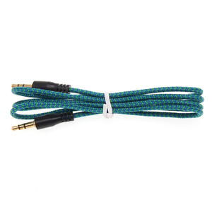 Câble audio en nylon 1m <span class=keywords><strong>Jack</strong></span> 3.5mm mâle à mâle stéréo cordon auxiliaire de voiture pour <span class=keywords><strong>iPhone</strong></span> téléphone casque ordinateur portable fil de haut-parleur - Product Image 2