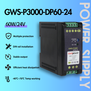Alimentation industrielle sur rail DIN 60W/24V 12V 24V 48V 24W 36W 60W 120W 240W pour surcharge électromécanique - Product Image 3