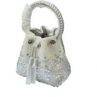 Pochette de soirée de luxe scintillante de style créateur, faite à la main, pour mariage et fête, avec logo personnalisé, vente en gros, mini sac géométrique en strass de cristal