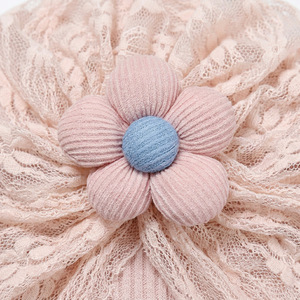 <span class=keywords><strong>Cappellino</strong></span> per Bambina in Stile Europeo e Americano, Morbido e Confortevole, con Pizzo Traforato e Motivi a Righe - Product Image 6