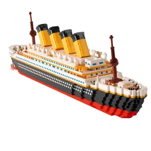 タイタニック船モデルビルディングブロックキット、レゴと互換性のある大型クルーズライナー、卸売用の高難易度パズル