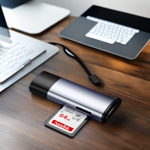 Lector de tarjetas SD/<span class=keywords><strong>microSD</strong></span> <span class=keywords><strong>USB</strong></span> 3,0 2 en 1 de alta velocidad, adaptador dual de 5Gbps y 2 en 1 para teléfonos, tabletas, computadoras portátiles, PC. - Product Image 3