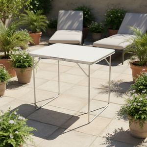 Mesa de Comedor Plegable Ligera y Portátil de Aleación de Aluminio Moderna para Patio, <span class=keywords><strong>Bistro</strong></span>, Jardín, Playa, Picnic y Camping - Product Image 1