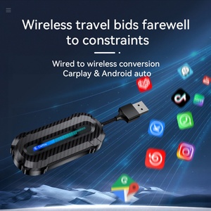 New LED 2 in 1 Apple Carplay Android Auto <b>Adapter</b> AI Box Car Machine Interconnection Wired <b>to</b> Wireless Box <b>Plug</b> and Play Dongle - Product Image 5