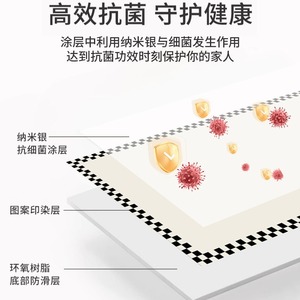 Tapis de protection rectangulaire en PVC de qualité supérieure, à carreaux et rayures, moderne, lavable, résistant à l'huile et imperméable, pour buffet - Product Image 3