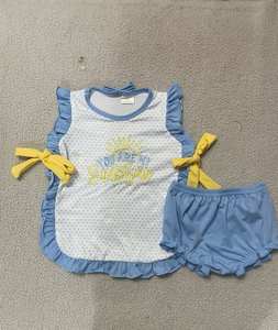 Disponibile, Spedizione Immediata, Abbigliamento Estivo Ricamato 'You Are My Sunshine', Coordinato per Fratelli, Vendita all'Ingrosso di Abbigliamento per Bambini - Product Image 2