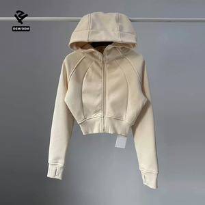 F240778 felpe con <span class=keywords><strong>cappuccio</strong></span> Custom Streetwear da <span class=keywords><strong>donna</strong></span> con <span class=keywords><strong>cappuccio</strong></span> con cerniera <span class=keywords><strong>e</strong></span> chiusura corta giacca con <span class=keywords><strong>cappuccio</strong></span> felpe da <span class=keywords><strong>donna</strong></span> top Yoga - Product Image 5