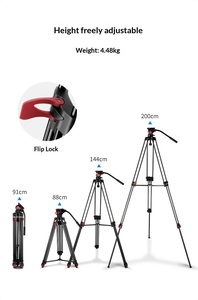 ขาตั้งกล้องแบบมีระบบกันสั่นไฮดรอลิกสำหรับกล้องเนียร์  ขาตั้งถ่ายภาพระดับมืออาชีพ  ใช้งานได้หลากหลาย  รองรับกล้องไมโคร SLR สำหรับถ่ายทอดสด  รับน้ำหนักได้ 2-5 กก. - Product Image 6