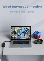 Adaptateur USB-C vers Ethernet SYONG, boîtier en aluminium, adaptateur USB-C vers RJ45 Lan pour Air, ordinateurs portables