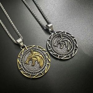 Collar con Colgante de Runa Vikinga Nórdica con Lobo, Joyería Fina de Acero Inoxidable 316, Chapado en Oro de 18k, para Hombre, 2024 - Product Image 1