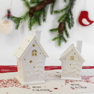 Decoración Navideña de Cerámica Blanca Personalizada con Forma de Casa, Decoración para el Hogar - Product Image 2