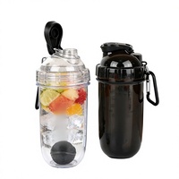 Bouteille d'eau de sport transparente en PC, design capsule, style banane, résistante aux hautes températures, anti-fuite