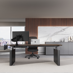 最新ホームオフィスエグゼクティブデスクスタンディング3ステージ高さ調整コンバーチブル木製モジュラー延長可能 - Product Image 4