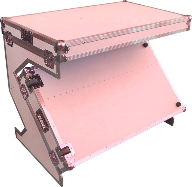Foldable Dj Table Sound Console Desks Z Style Portable Folding Mixer Stand Mobile DJ Booth with DJ Table Compact Flight Case