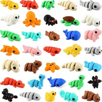 Lot de 25 mini-animaux imprimés en 3D avec yeux brillants et figurines articulées en ABS – Idéal pour les récompenses en classe (3 ans et plus) – Cadeau en gros