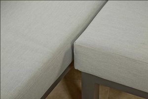 Conjunto de muebles de jardín de ratán para exteriores de cuatro piezas marco de <span class=keywords><strong>aluminio</strong></span> estilo ocio en forma de L de esquina de Color gris duradero de alta calidad - Product Image 5