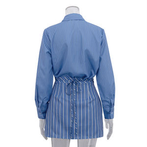 Set Estivo-Autunnale 2025 alla Moda, Nuovo Trend, Completo Due Pezzi Blu a Righe con Minigonna Avvolgente e Camicia per <span class=keywords><strong>Donna</strong></span> - Product Image 4