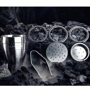 Elegante y Moderna Cazoleta de Acero Inoxidable Duradera e Impermeable para Cachimba con Bandejas de 2 Niveles para Carbón y Tabaco, Incluye Pinza para Carbón - Product Image 3